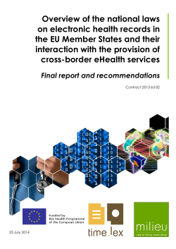 Overview of the national laws on electronic health records in the EU
