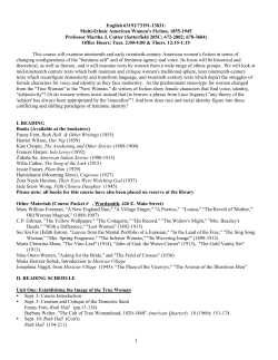Multi-Ethnic American Women`s Fiction, 1855-1945