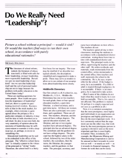 Do We Really Need "Leadership"?