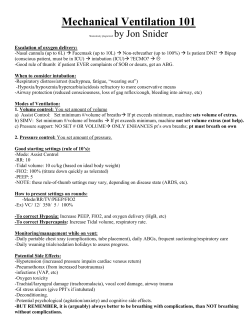 Mechanical Ventilation 101