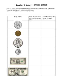 Quarter 1 Money &ndash; STUDY GUIDE