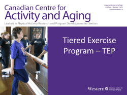 Tiered Exercise Program &ndash; TEP