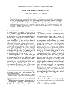 Shape and the First Hundred Nouns - Indiana University Cognitive