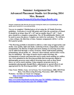 Summer Assignment for Advanced Placement Studio Art Drawing