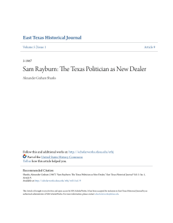 Sam Rayburn: The Texas Politician as New Dealer