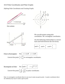 10.4 Polar coord and polar graphs