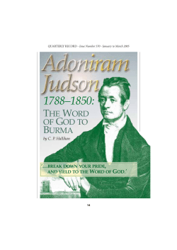 Adoniram Judson Part 1