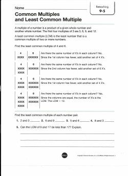 9-5 Common Multiples and Least Common Multiple