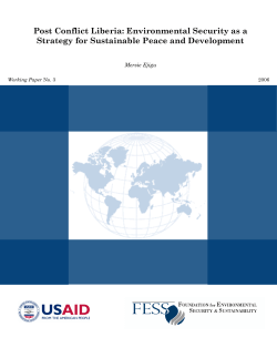 Post Conflict Liberia - Foundation for Environmental Security