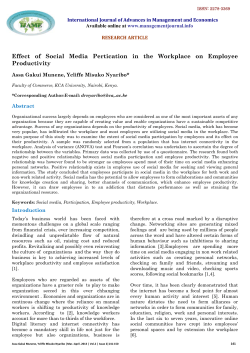 Effect of Social Media Pertication in the Workplace on Employee
