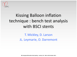 Kissing Balloon inflation technique : bench test analysis