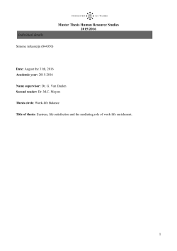 Master Thesis Human Resource Studies 2015