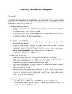 Scorekeeping and Pitch Counting for Beginners