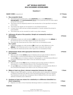 AP&reg; WORLD HISTORY 2012 SCORING GUIDELINES