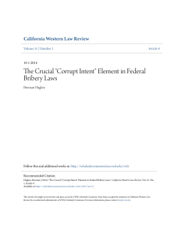 The Crucial "Corrupt Intent" Element in Federal Bribery Laws