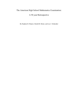 The American High School Mathematics Examination: A 50 year