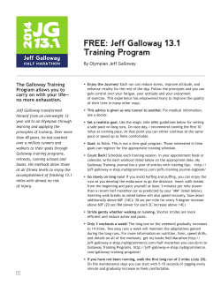 FREE: Jeff Galloway 13.1 Training Program