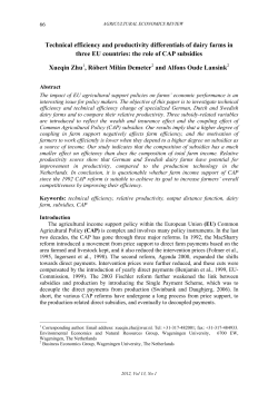 Technical efficiency and productivity differentials of dairy farms in
