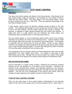 LOW VELOCITY DUST CONTROL