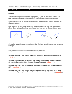 Slicing the Cone - Charles A. Dana Center