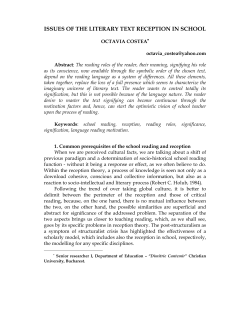issues of the literary text reception in school