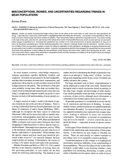 misconceptions, ironies, and uncertainties regarding trends in bear