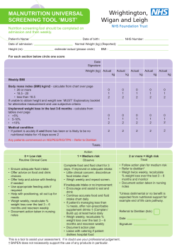 MALNUTRITION UNIVERSAL SCREENING TOOL `MUST`
