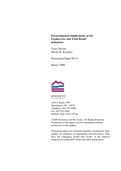 Environmental Implications of the Foodservice and Food Retail