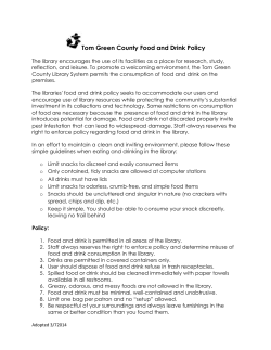 Food and drink policy - Tom Green County Library System