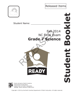 grade 7 science &mdash; released items
