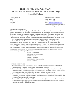 HIS 152: The Wild West