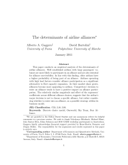 The determinants of airline alliances