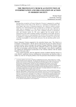 the protestant church as institution of interpretation and