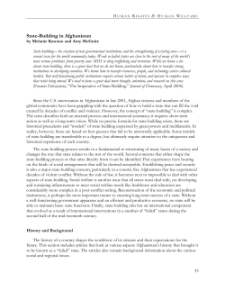 State-Building in Afghanistan