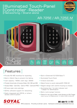 Illuminated Touch-Panel Controller.Reader