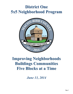 District One 5x5 Neighborhood Program Improving Neighborhoods