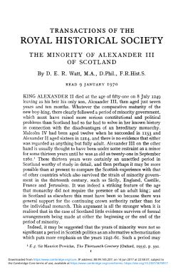 The Minority of Alexander III of Scotland