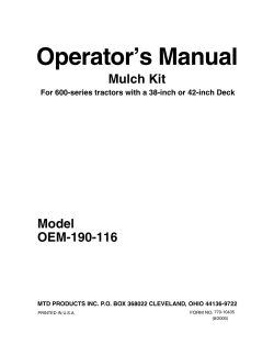 Operator`s Manual