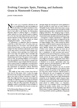 Evolving Concepts: Spain, Painting, and Authentic Goyas