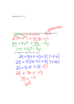 22. Simplify: 25 + 5(4&bull;22 ‐ 6) + 3(7 &ndash; 2&bull;6)
