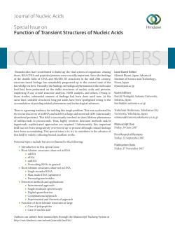 Journal of Nucleic Acids Special Issue on Function of