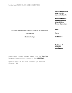 Running head: PRIMING AND SELF