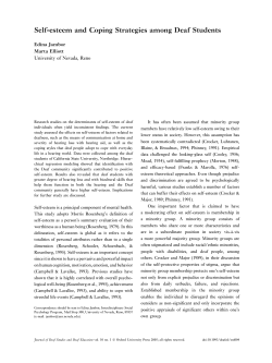 Self-esteem and Coping Strategies among Deaf