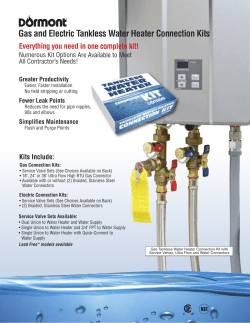 Gas and Electric Tankless Water Heater Connection Kits
