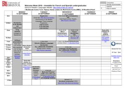 Welcome Week 2016 – timetable for French and Spanish