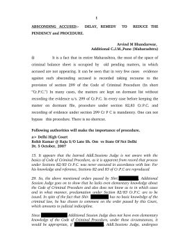ABSCONDING ACCUSE - Maharashtra Judicial Academy