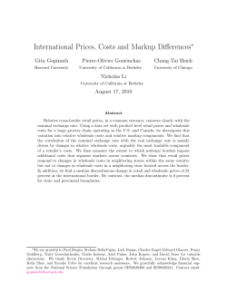 International Prices, Costs and Markup Differences