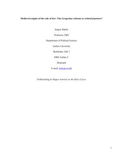 Medieval origins of the rule of law: The Gregorian reforms as critical