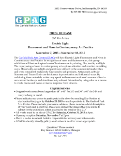 PRESS RELEASE Call For Artists Electric Light