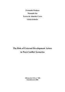 The Role of External Development Actors in Post